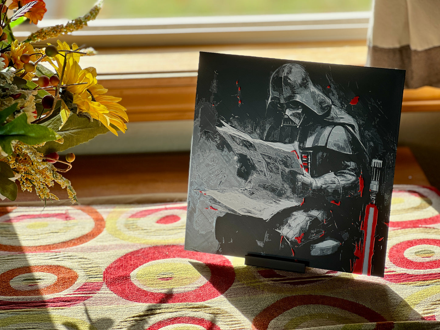 Darth Vader Bathroom Art – Funny 200mm x 200mm Hueforge Wall Decor | Star Wars-Themed Humor