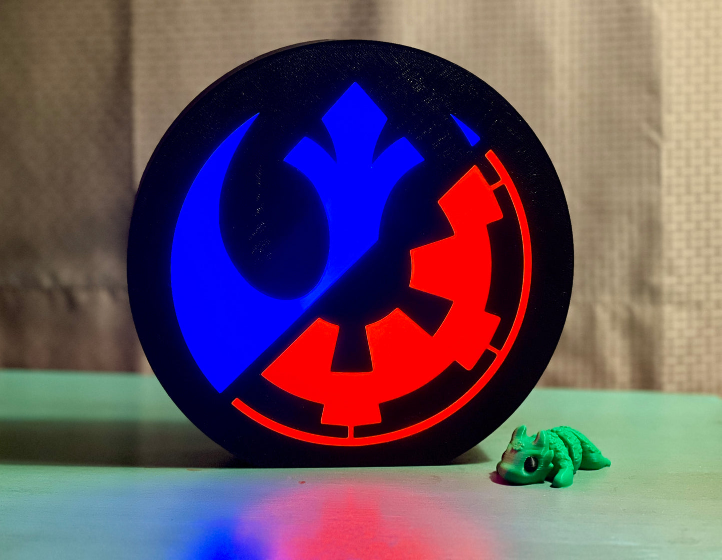 House Divided LED Lightbox – Dual-Sided Rebel vs. Republic Design | Sci-Fi Themed Home Decor