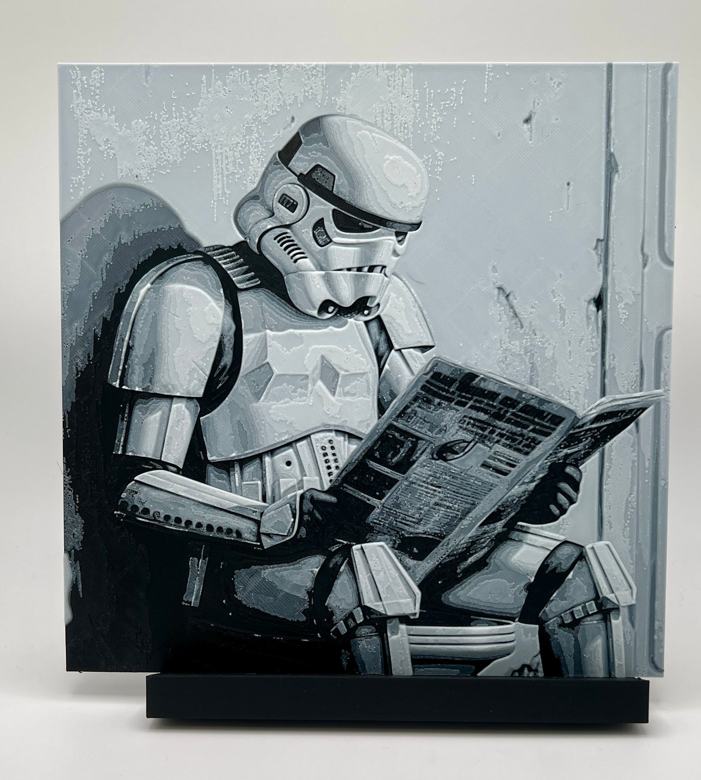 Storm Trooper Bathroom Art – Funny 200mm x 200mm Hueforge Wall Decor | Star Wars-Themed Humor