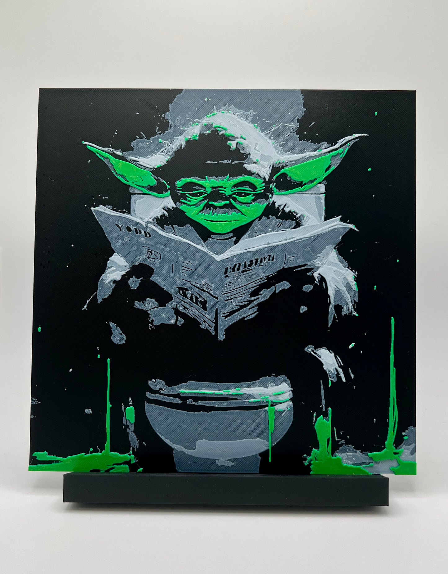 Yoda Bathroom Art – Funny 200mm x 200mm Hueforge Wall Decor | Star Wars-Themed Humor