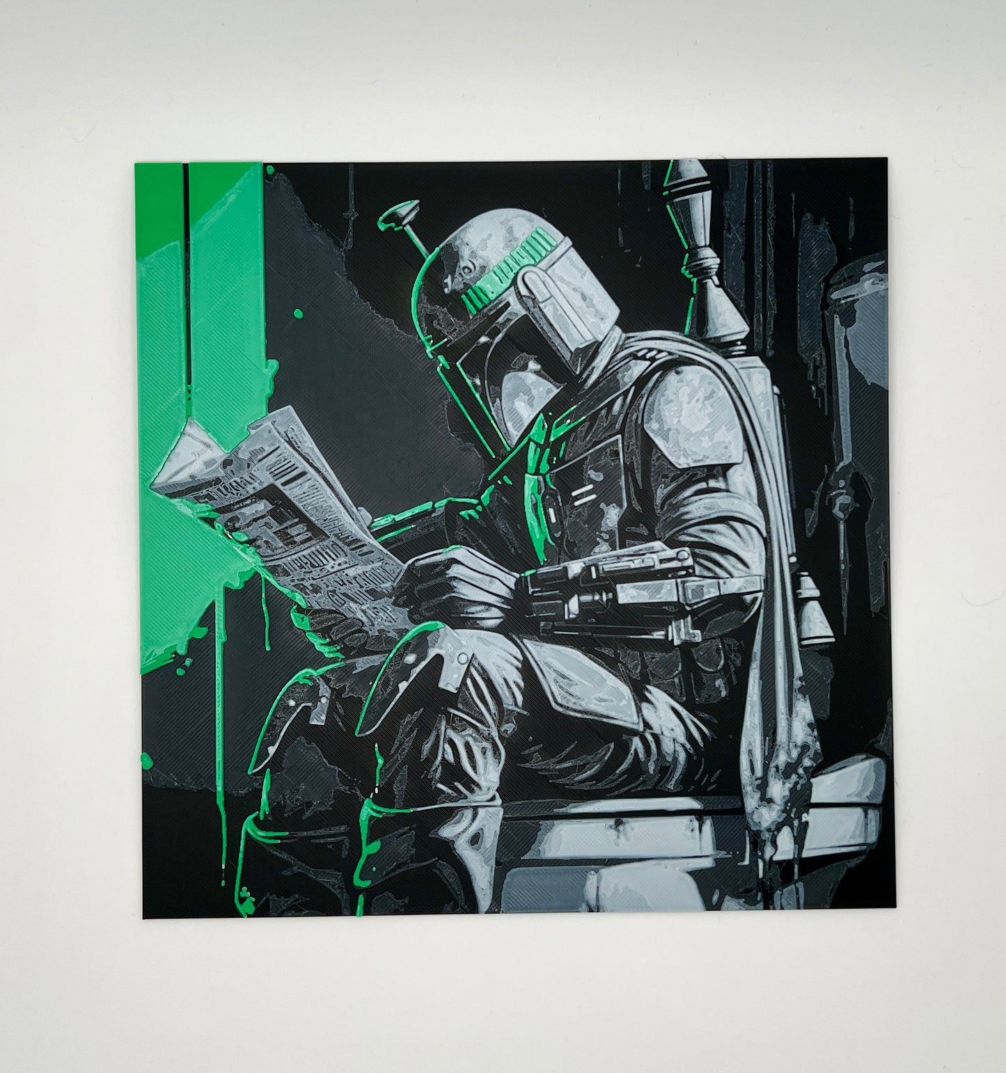 Boba Fett Bathroom Art – Funny 200mm x 200mm Hueforge Wall Decor | Star Wars-Themed Humor