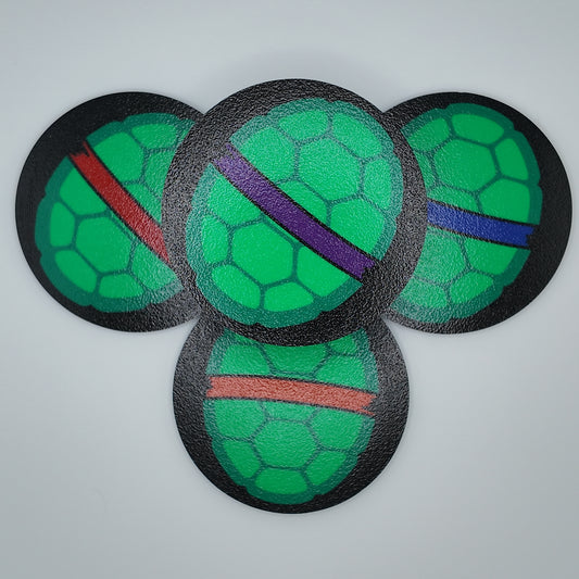 Turtle Shell Coasters Set – 3D Printed Ninja-Inspired Drink Coasters | Set of 4 | Pop Culture Home Decor