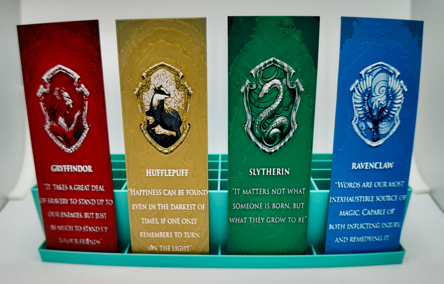 Wizarding House Bookmarks – 3D Printed Magical House-Inspired Bookmark Collection | Choose Your Favorite or Buy the Set