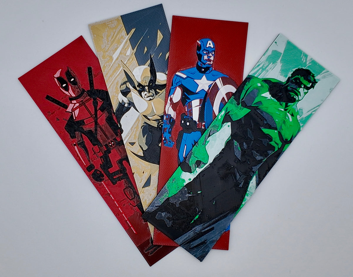 Bookmark Design Color:red Heroic Icons Bookmarks – 3D Printed Superhero-Inspired Bookmark Collec ...
