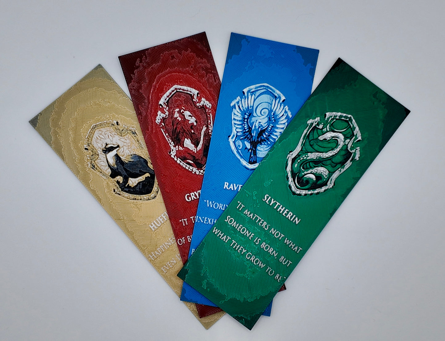 Wizarding House Bookmarks – 3D Printed Magical House-Inspired Bookmark Collection | Choose Your Favorite or Buy the Set